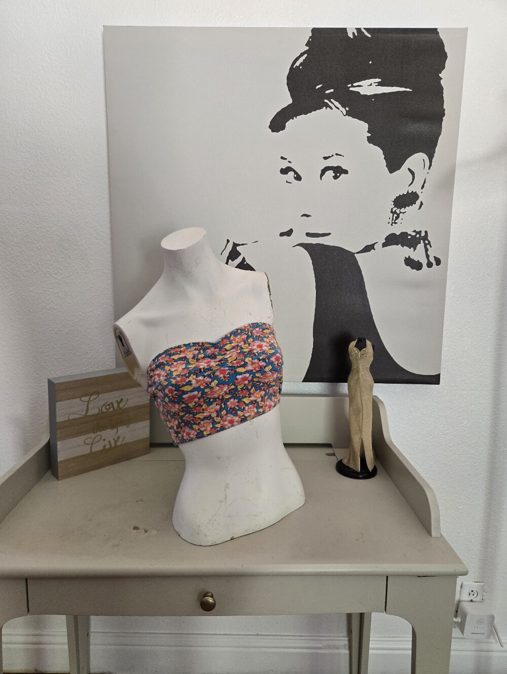 NWT Pacsun Floral Bandeau Tube Top - Multicolor Floral Print Size Large